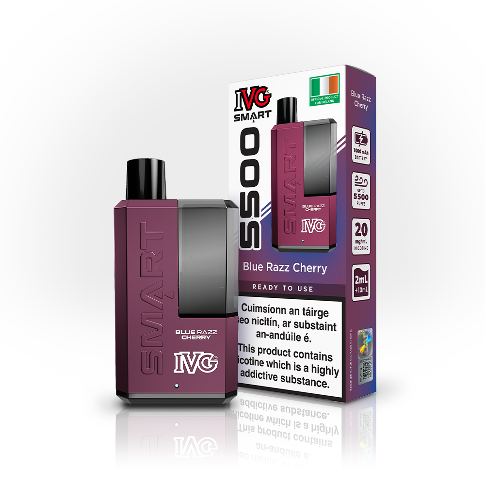 vape mit touchscreen IVG: Smart 5500 Blue Razz Cherry 20mg