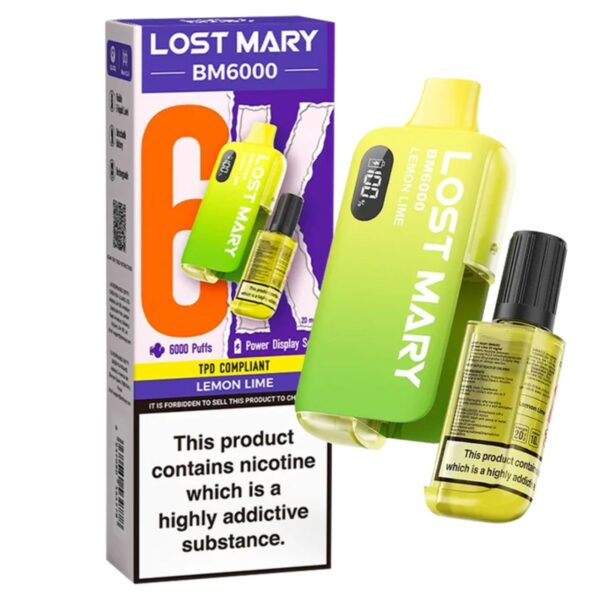 Lost Mary: BM6000 Lemon Lime 20mg Lost Mary: BM6000 Lemon Lime 20mg