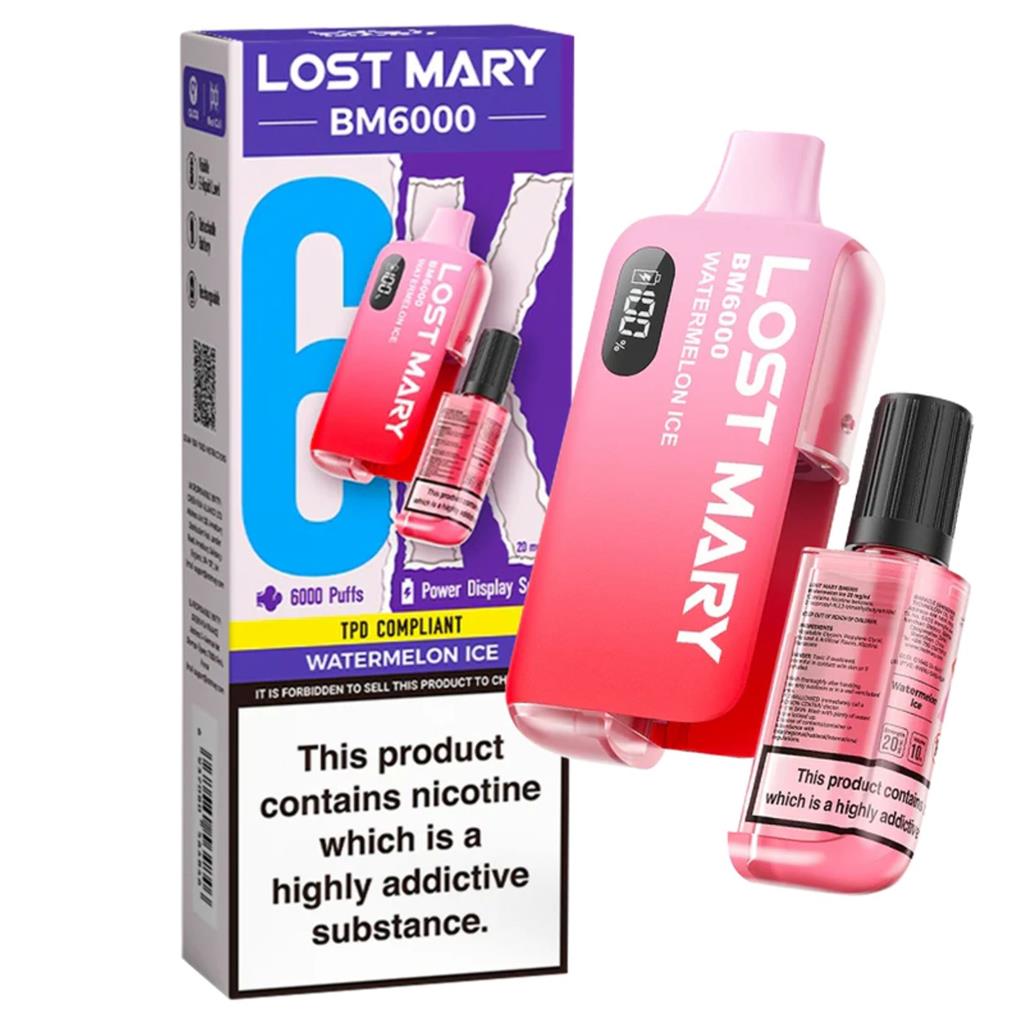 Lost Mary: BM6000 Watermelon Ice 20mg Lost Mary: BM6000 Watermelon Ice 20mg