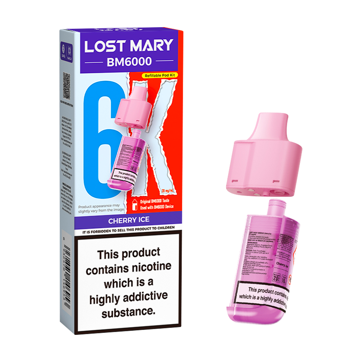 Elf Bar: BM6000 Refill Cherry Ice 20mg