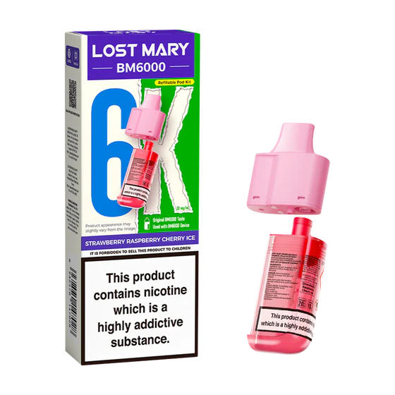 Elf Bar: BM6000 Refill Strawberry Raspberry Cherry Ice 20mg