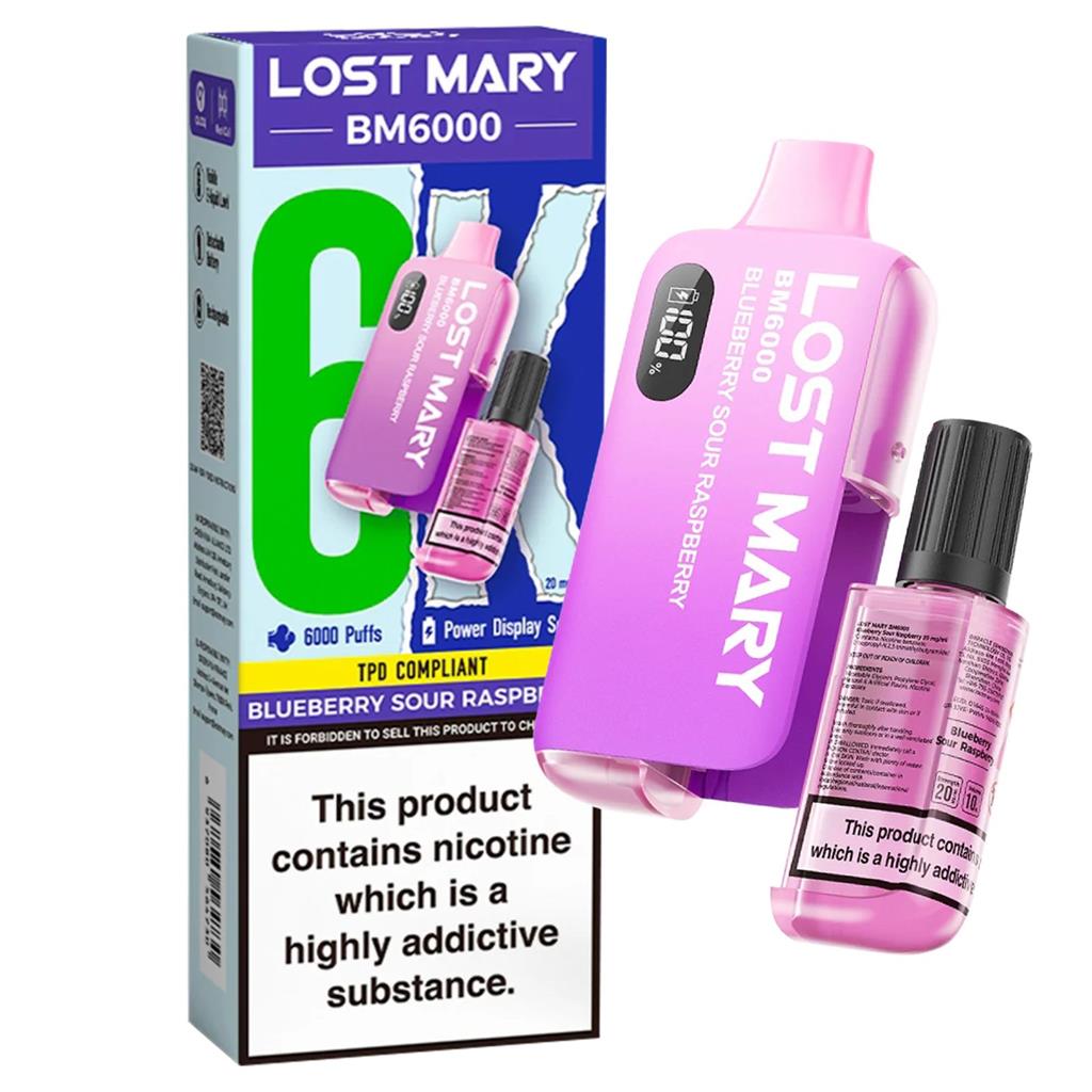 Lost Mary: BM6000 Blue Sour Raspberry 20mg